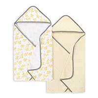 Burts Bees Baby Infant Hooded Towels Little Ducks Organic Cotton, Unisex Bath Essentials and Newborn Necessities, Soft Nursery Towel with Hood Set, 2-Pack Size 29 x 29 Inch