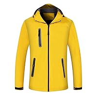 Womens Mens Waterproof Rain jacket Lightweight Active Fleece Lined Outdoor Raincoat with Hood Couple Windbreakers