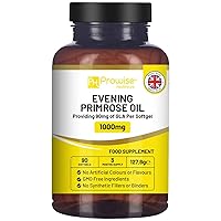 Prowise Healthcare Evening Primrose Oil 1000mg | 90 Softgel Pure Cold Pressed Evening Primrose Oil Capsules | 90mg GLA per Capsule, Halal Friendly I Women's Health I Premium Quality, Made in The UK