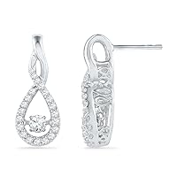 DGOLD Sterling Silver Round Diamond In Motion Fashion Earring (1/2 cttw)