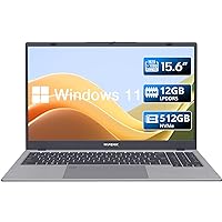 Laptop Computer, 15.6 Inch Laptop, 12GB LPDDR5 RAM, 512GB NVMe SSD Windows 11 Laptop, Intel Quad-Core N95 Processor, 1080P IPS Display, WiFi 5, BT 5.0, Ethernet, Fingerprint, USB Type-C