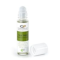 Tea Tree Essential Oil Essential Oil 10ml Roller Bottle Roll-On Single Oil, Pre-Diluted and Ready-to-Apply, 100% Pure and Therapeutic-Quality, 10mL .33 Oz by Grand Parfums