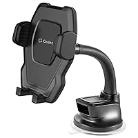 Car Dashboard and Windshield Cell Phone Holder Mount with Flexible Gooseneck Arm, Strong Suction Cup Base, Compatible to iPhone 14 Pro Max Plus 13 12 Galaxy Z Fold, Z Flip, Google Pixel, Moto