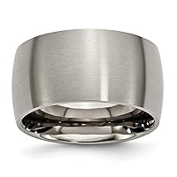 The Black Bow Men's 12mm Titanium Brushed Half Round Standard Fit Band