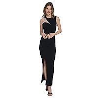Donna Morgan Sleeveless Evening Asymmetrical Cutout and High Slit | Formal Dresses for Women
