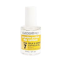 Cuccio Colour Powder Polish Dip System Step 7 - Moisturize And Nourish Your Nails - Keep Cuticles From Cracking - Milk And Honey Cuticle Oil Nail Polish - 0.5 Oz