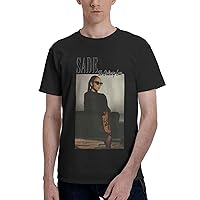 Sade Singer ADU Adults Men's T-Shirt Comfortable Round Neck Cotton Fashion Shirts Short Sleeve Shirt for Men Tee Tops Black