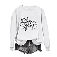 St. Patrick's Day Sweatshirts for Women Long Sleeve Tops Trendy Shamrock Shirt Crew Neck Clover Pullover Top
