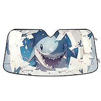 Shark in Blue Broken Wall Sun Shade for car Windshield Collapsible Heat Shield Decoraciones acesorios para coches