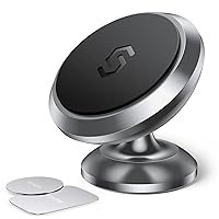 Magnetic Phone Car Mount, Syncwire Car Phone Holder for Dashboard, Cell Phone Car Kits, 360° Adjustable Magnet Cell Phone Mount Compatible with iPhone, Samsung, LG, GPS, Mini Tablet - Gray