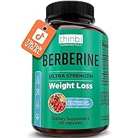 Berberine Supplement 1000mg Potent Botanical Capsules for Weight Management Support with Bitter Melon Fruit and Banaba Leaf Extract - HCl from Indian Barberry Extract - 30 Servings -Thinbi