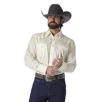 Wrangler Mens Sport Western Basic Two Pocket Long Sleeve Snap Shirt