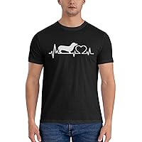 Men's Cotton T-Shirt Tees, Life is Better with Dachshund Lover Graphic Fashion Short Sleeve Tee S-6XL