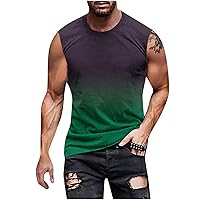 Mens Dry Fit Cut Off Muscle Tank Tops - Athletic Sleeveless Shirts for Gym Workouts Swim Summer Beach Training Gradient Shirt