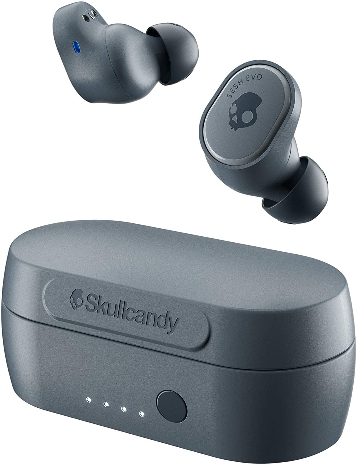 Skullcandy Sesh Evo In-Ear Wireless Earbuds, 24 Hr Battery, Microphone, Works with iPhone Android and Bluetooth Devices - Chill Grey