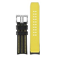 Luminox Men's Tony Kanaan 1120 Series Black & Yellow Leather Strap Stainless Steel Buckle Watch Band