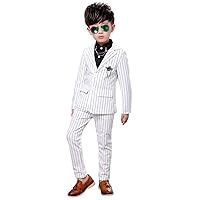 UMISS Boys' Two Buttons Stripe Two Pieces Suit with Jacket and Pants