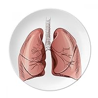 Organ Lung Human Illustration Plate Decorative Porcelain Salver Tableware Dinner Dish