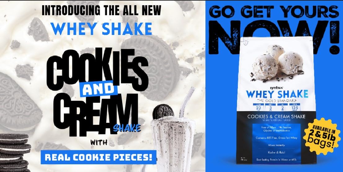 Syntrax Whey Shake Cookies & Cream Shake 5 Pounds