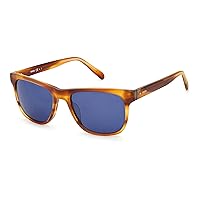 Fossil Men's Male Sunglass Style FOS 2112/S Square, Striped Honey/Blue, 55mm, 18mm
