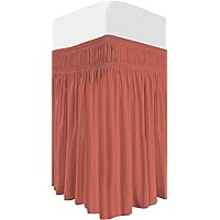 Bed Skirt Twin 30-Inches Split Corners Wrap Around Dorm Room Bed Skirt with Three Side Coverage Brick 1 Pc Dust Ruffle Bed Skirt 800 TC, 100% Egyptian Cotton