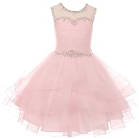 BNY Corner Gorgeous Beaded Rhinestones Pageant Gown Party Flower Girl Dress