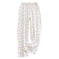 Four Seasons Thin Soft Double Seersucker Air Conditioning Pants Woven Cotton Loose Home Pants