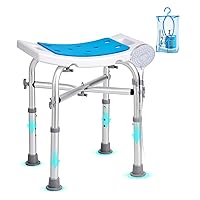 VEVOR Shower Chair for Inside Shower, Adjustable Height Shower Stool with Crossbar Support, Shower Seat for Shower Tub, Non-Slip Bench Bathtub Stool Seat for Elderly Disabled Adults Handicap, 500 lbs