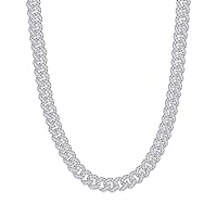 SAVEARTH DIAMONDS 5.80 Ct to 10.90 Ct Lab Created Moissanite Diamond 6MM Width Cuban Link Chain Necklace For Men In 14k Gold Over 925 Sterling Silver, 16