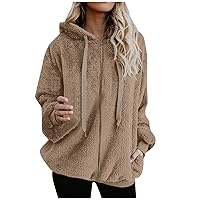 Coats for Women Hooded Sweatshirt Coat Outwear Winter Warm Zipper Coat with Pockets