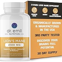 2100mg Organic Lions Mane Supplement Capsules - Focus, Mental Clarity & Cognition - Nootropic Lion's Mane Mushroom Supplement with Organic Lions Mane