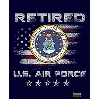 Vintage Retired US Air Force Veteran Notebook: Lined Ruled 120 pages (7.5 x 9.25): Notebook Journal for Veterans