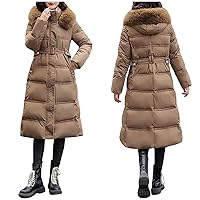 Women's Hooded Thickened Long Down Jacket Maxi Down Parka Puffer Coat