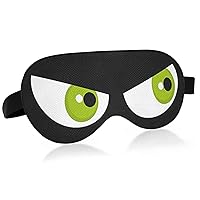 Angry Green Eyes Sleep Mask Light Blocking Eye Mask for Sleeping with Adjustable Strap Soft Lightweight Eye Cover Blindfold for Men Women Work Travel Naps