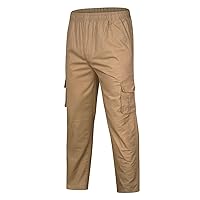 Men's Relaxed Fit Cargo Pants Baggy Straight Leg Pant Outdoor Sweatpants Loose Comfy Trousers Track Bottoms Plus Size
