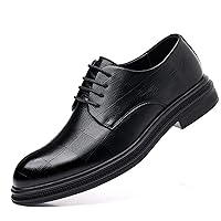 Mens Dress Shoes Oxford Style Formal Classic Lace Up Business Casual Uniform Modern Work Soft Wedding Shoes Black