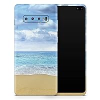 Calm Blue Sky and Sea Shore Vinyl Decal Wrap Cover Compatible with Samsung Galaxy S10 Plus (Screen Trim and Back Skin)