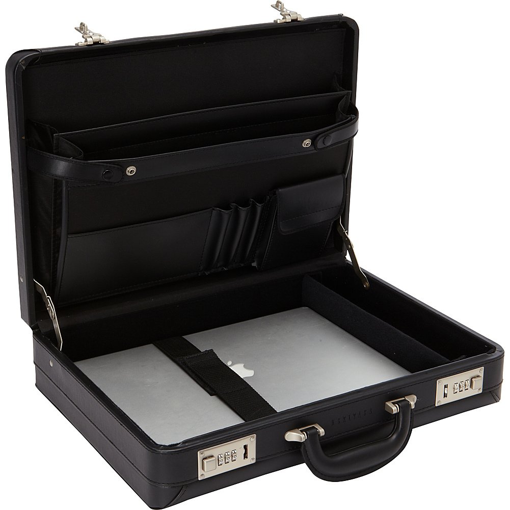 Heritage Travelware Vinyl Single Compartment 17.3” Laptop Case with Secure Combination Lock Briefcase, Black, One Size