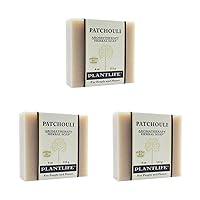 Plantlife Patchouli 3-pack Bar Soap - Moisturizing and Soothing Soap for Your Skin - Hand Crafted Using Plant-Based Ingredients - Made in California 4oz Bar
