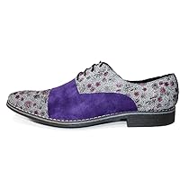 Modello Lavando - Handmade Italian Mens Color Purple Oxfords Dress Shoes - Cowhide Smooth Leather - Lace-Up