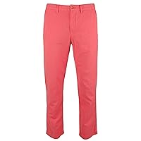 Men's Straight Fit Linen Cotton Pants Rd 40x32 Red