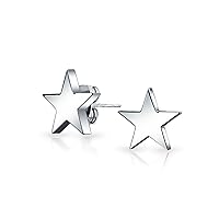 Personalized Alphabet A-Z Initial Monogram Unisex American Patriotic Celestial Rock Star Super Stars Stud Earrings For Men Women Graduation Polished Finish Stainless Steel 10MM Customizable