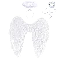 Angel Wings and Halo, Angel Costume for Woman Girls Kids Teens Angel Accessories for Halloween Party Cosplay