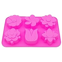 6 Cavity Flowers Tulip Silicone Mold for DIY Cake Chocolate Panna Cotta Pudding Jelly Baking Soap molds