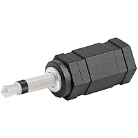 Cmple - 3.5mm TS Mono Plug to 3.5mm Mono Jack Adapter Converter, Audio Jack for Headphones, 3.5mm Mono Male to 3.5mm Mono Female Earphone Adapter - Black