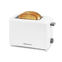 Elite Gourmet Cuisine ECT-1027# Cool Touch Toaster with Extra Wide 1.5'' Slots for Bagels, Waffles & Specialty Breads, Cancel Button, Drop Down Crumb Tray, 2 Slice, White