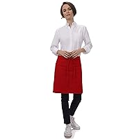 Chef Works Unisex Half Bistro Server Apron, Red, One Size