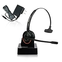 Spracht HS-2050 Single Ear Wireless Bluetooth Headset with Base Station | Noise Cancelling Headphones with Microphone for Pc, Laptop, Work from Home, Skype, Zoom, Call Centers, Office, Trucker