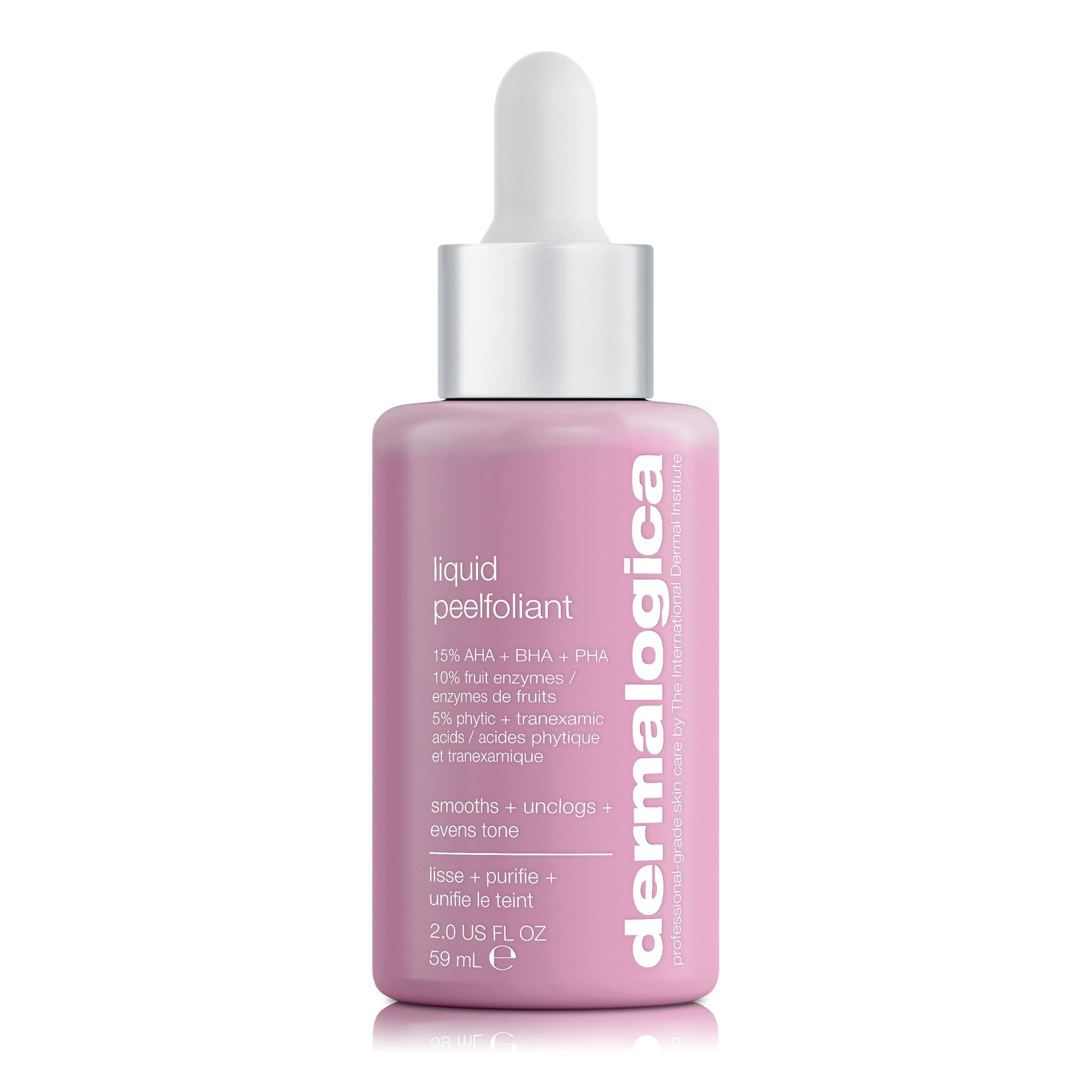 Dermalogica Liquid Peelfoliant with Glycolic Acid, Face Exfoliator Peel with AHA BHA PHA, Smooths Fine Lines and Wrinkles, Unclogs Pores, and Improve Skin Tone - 2 fl oz