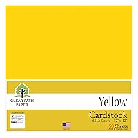 Yellow Cardstock - 12 x 12 inch - 65Lb Cover - 50 Sheets - Clear Path Paper